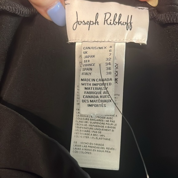 Joseph Ribkoff Pants Joggers NWT Bow Detail at Hem Black Size 4 Side Pockets - Picture 8 of 11